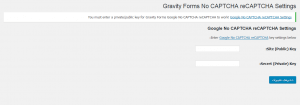 Gravity Forms No CAPTCHA reCAPTCHA
